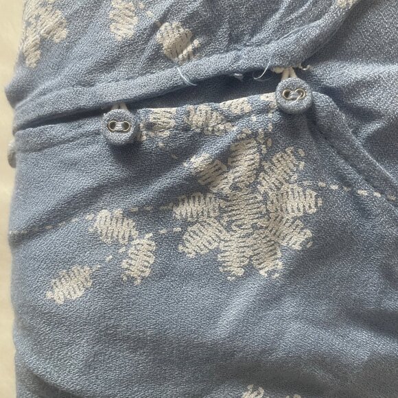 American Rag Womens Blue Floral TieFront Bell Sleeve Blouse XXL Boho Cottagecore - Picture 11 of 12